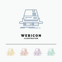 Console. game. gaming. pad. drive 5 Color Line Web Icon Template isolated on white. Vector illustration
