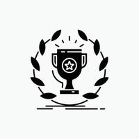 award. cup. prize. reward. victory Glyph Icon. Vector isolated illustration