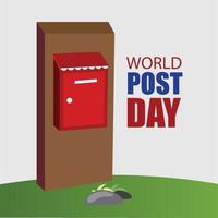 Vector illustration of World Post Day. Simple and elegant design