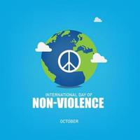 Vector illustration of International Day of Non-Violence. Simple and elegant design