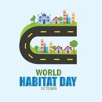 Vector Illustration of World Habitat Day. Simple and elegant design