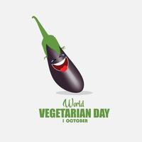 ilustración vectorial del día mundial vegetariano. diseño simple y elegante vector