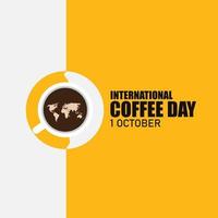 ilustración vectorial del día internacional del café. diseño simple y elegante vector