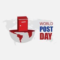 Vector illustration of World Post Day. Simple and elegant design