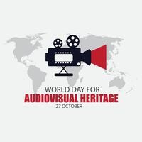 Vector Illustration of World Audiovisual Heritage Day. Simple and elegant design