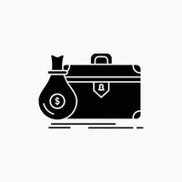 briefcase. business. case. open. portfolio Glyph Icon. Vector isolated illustration