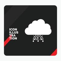 Red and Black Creative presentation Background for cloud. computing. data. hosting. network Glyph Icon vector