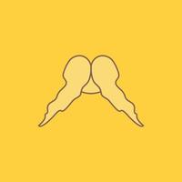 moustache. Hipster. movember. male. men Flat Line Filled Icon. Beautiful Logo button over yellow background for UI and UX. website or mobile application vector