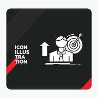 Red and Black Creative presentation Background for success. user. target. achieve. Growth Glyph Icon vector