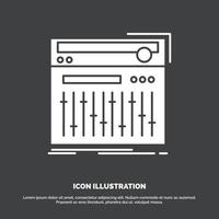control. controlador. midi estudio. icono de sonido símbolo de vector de glifo para ui y ux. sitio web o aplicación móvil