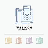 fax. message. telephone. telefax. communication 5 Color Line Web Icon Template isolated on white. Vector illustration