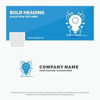 Blue Business Logo Template for Bug. insect. spider. virus. App. Facebook Timeline Banner Design. vector web banner background illustration