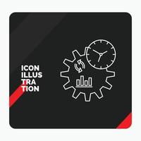 Red and Black Creative presentation Background for Business. engineering. management. process Line Icon vector