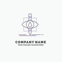 Ecology. monitoring. pollution. research. science Purple Business Logo Template. Place for Tagline vector