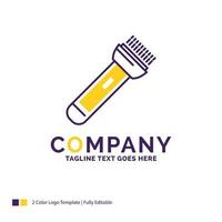 diseño del logotipo del nombre de la empresa para antorcha. luz. destello. cámping. senderismo. diseño de marca púrpura y amarillo con lugar para eslogan. plantilla de logotipo creativo para pequeñas y grandes empresas. vector