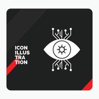 Red and Black Creative presentation Background for Infrastructure. monitoring. surveillance. vision. eye Glyph Icon vector