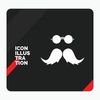 fondo de presentación creativa rojo y negro para bigote. inconformista. movimiento masculino. icono de glifo de hombres vector