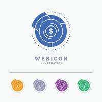 Balance. budget. diagram. financial. graph 5 Color Glyph Web Icon Template isolated on white. Vector illustration