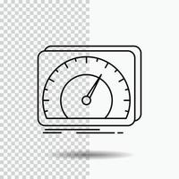 dashboard. device. speed. test. internet Line Icon on Transparent Background. Black Icon Vector Illustration