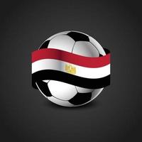 bandera de egipto alrededor del fútbol vector