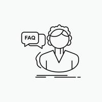 FAQ. Assistance. call. consultation. help Line Icon. Vector isolated illustration