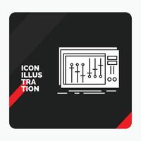 Red and Black Creative presentation Background for Console. dj. mixer. music. studio Glyph Icon vector