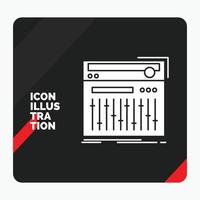 Red and Black Creative presentation Background for Control. controller. midi. studio. sound Glyph Icon vector