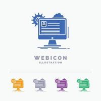 Account. profile. report. edit. Update 5 Color Glyph Web Icon Template isolated on white. Vector illustration