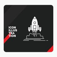 Red and Black Creative presentation Background for Launch. mission. shuttle. startup. publish Glyph Icon vector