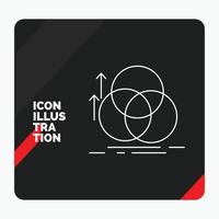 Red and Black Creative presentation Background for balance. circle. alignment. measurement. geometry Line Icon vector