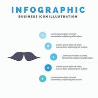 bigote. inconformista. movimiento masculino. plantilla de infografía de hombres para sitio web y presentación. icono de glifo gris con ilustración de vector de estilo infográfico azul.