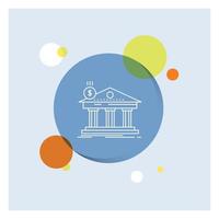 Architecture. bank. banking. building. federal White Line Icon colorful Circle Background vector