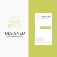 Business Logo for hill. landscape. nature. mountain. sun. Vertical Green Business .Visiting Card template. Creative background vector illustration