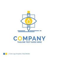 Ecology. monitoring. pollution. research. science Blue Yellow Business Logo template. Creative Design Template Place for Tagline. vector