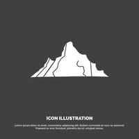 Cerro. paisaje. naturaleza. montaña. icono de escena. símbolo de vector de glifo para ui y ux. sitio web o aplicación móvil