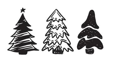 Christmas tree, Hand drawn illustrations. vector