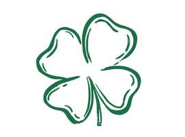 St. Patrick's Day. Clover leaf Retro Style Emblems. vector