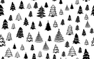 Christmas tree pattern, Hand drawn illustrations. vector