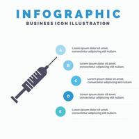 syringe. injection. vaccine. needle. shot Infographics Template for Website and Presentation. GLyph Gray icon with Blue infographic style vector illustration.