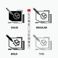 Content. design. frame. page. text Icon in Thin. Regular. Bold Line and Glyph Style. Vector illustration