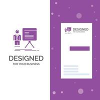 Business Logo for presentation. businessman. chart. graph. progress. Vertical Purple Business .Visiting Card template. Creative background vector illustration