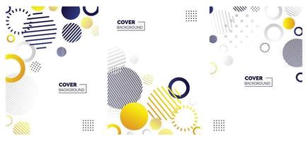 Covers templates set with bauhaus. memphis and hipster style graphic geometric elements. Applicable for placards. brochures. posters. covers and banners. Vector illustrations