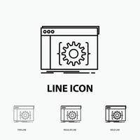 Api. app. coding. developer. software Icon in Thin. Regular and Bold Line Style. Vector illustration