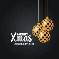 Christmas card design with elegant design and dark background vector