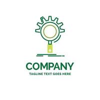 seo. search. optimization. process. setting Flat Business Logo template. Creative Green Brand Name Design. vector