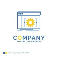 Api. app. coding. developer. software Blue Yellow Business Logo template. Creative Design Template Place for Tagline. vector