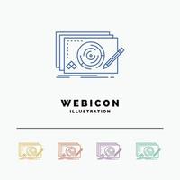 Level. design. new. complete. game 5 Color Line Web Icon Template isolated on white. Vector illustration