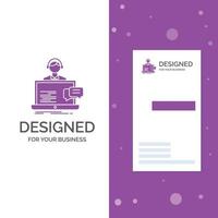 Business Logo for support. chat. customer. service. help. Vertical Purple Business .Visiting Card template. Creative background vector illustration