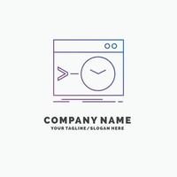 Admin. command. root. software. terminal Purple Business Logo Template. Place for Tagline vector