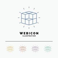 box. labyrinth. puzzle. solution. cube 5 Color Line Web Icon Template isolated on white. Vector illustration